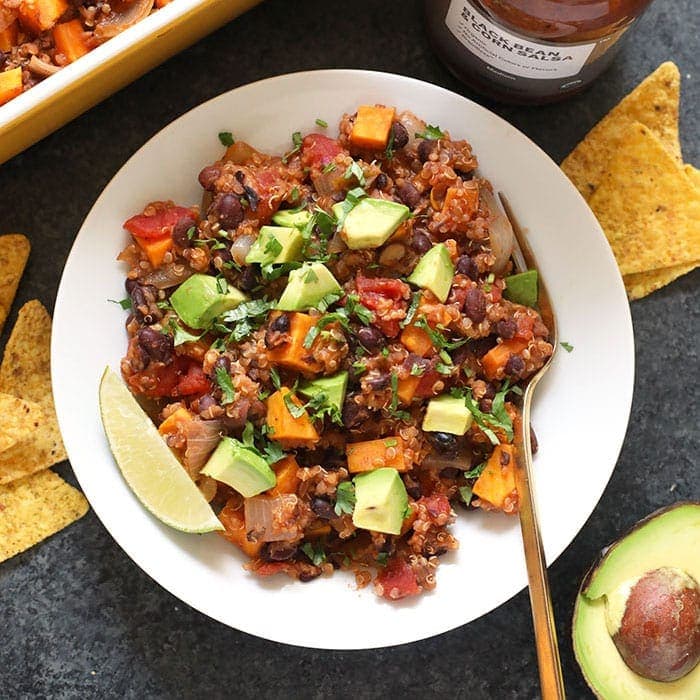 Healthy & Easy Mexican Sweet Potato Quinoa Casserole Recipe